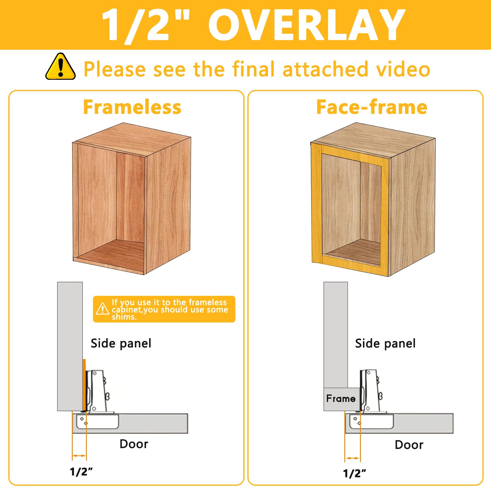KONIGEEHRE stainless concealed hinge for durable, clean cabinetry.