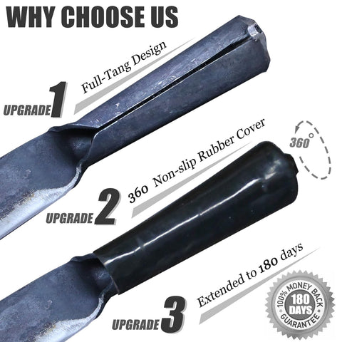 Konload debarking tool curved blade removes bark efficiently from logs and fence posts.