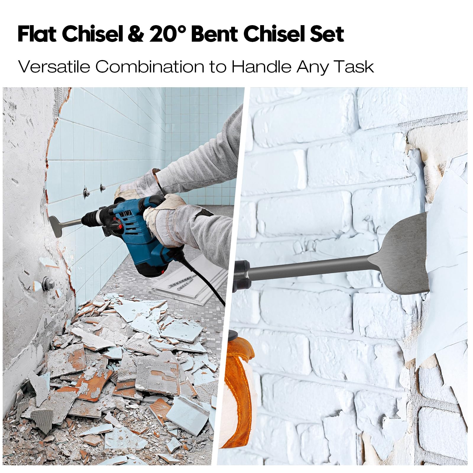 Konvixon 20-degree bent chisel targets tight corners with precision