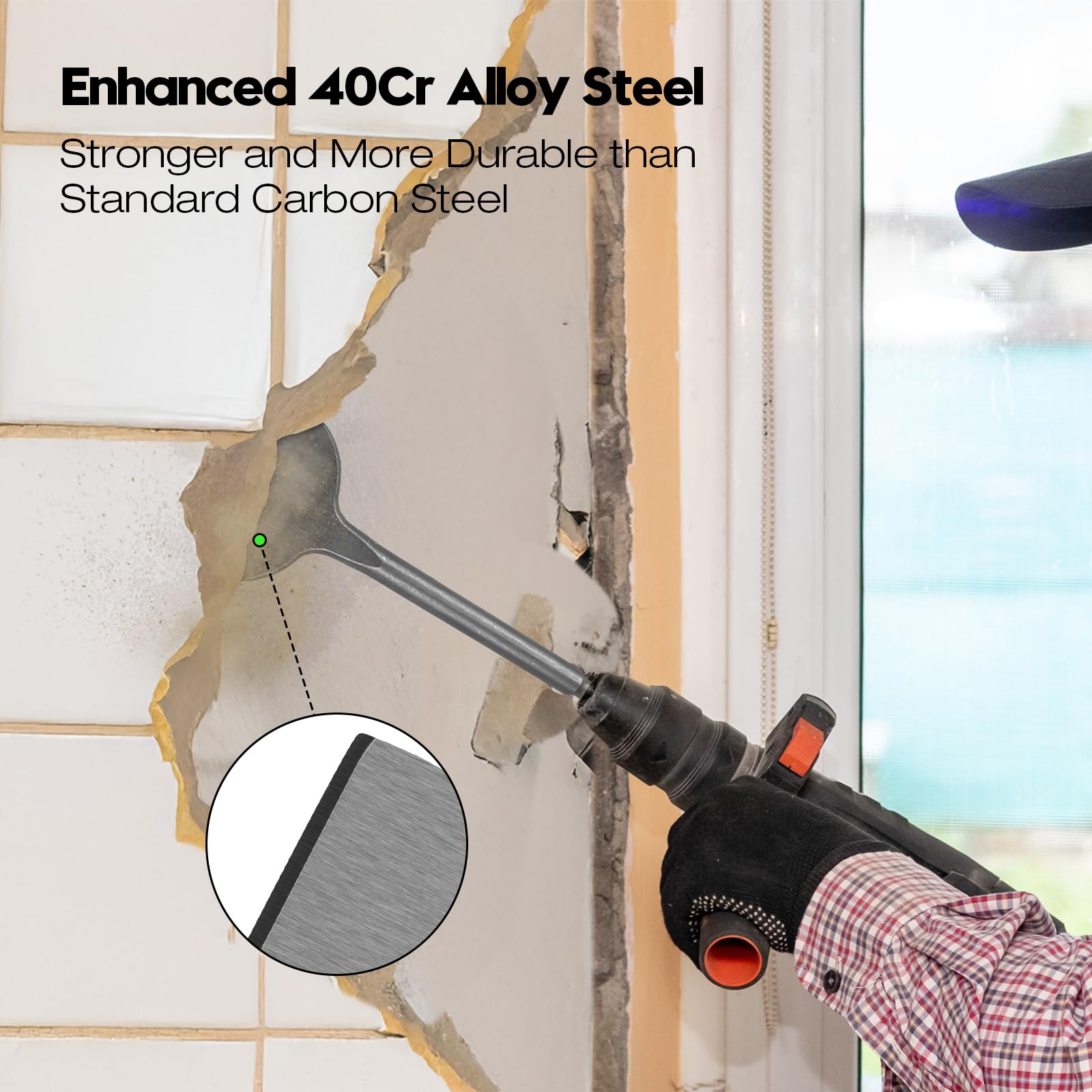 Konvixon chisel set shown in a home renovation scenario