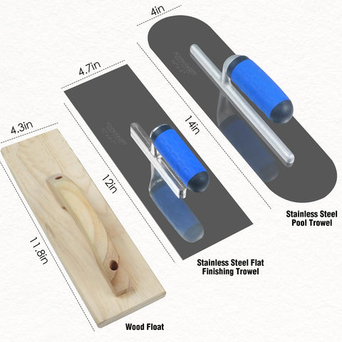 Konvixon flat trowel pictured for crisp edges and a polished surface.