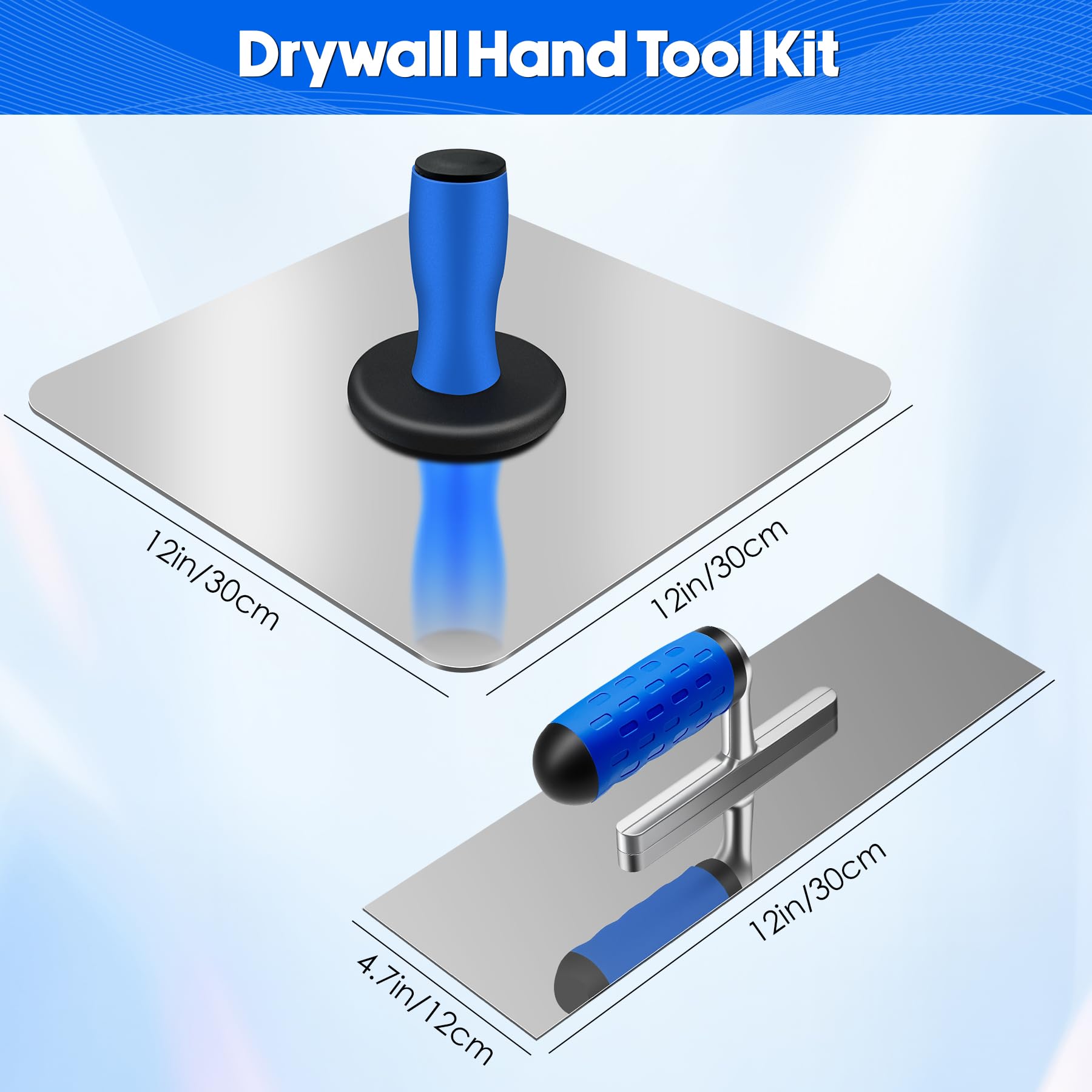 Konvixon finishing trowel 12x4-7-inch delivers precise smoothing on walls and ceilings.