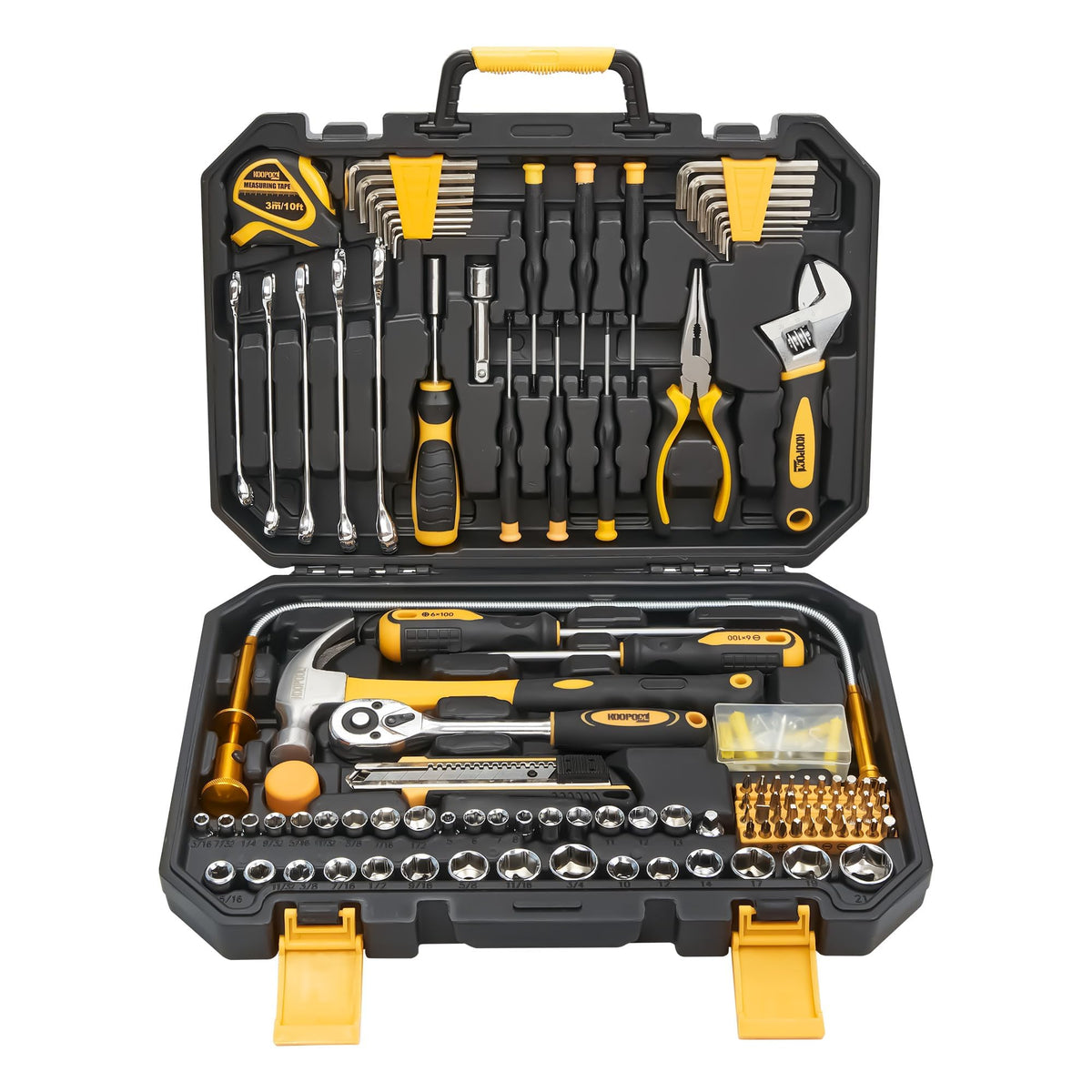 KOOPOOL 159-piece tool set in rugged case for organized home repairs