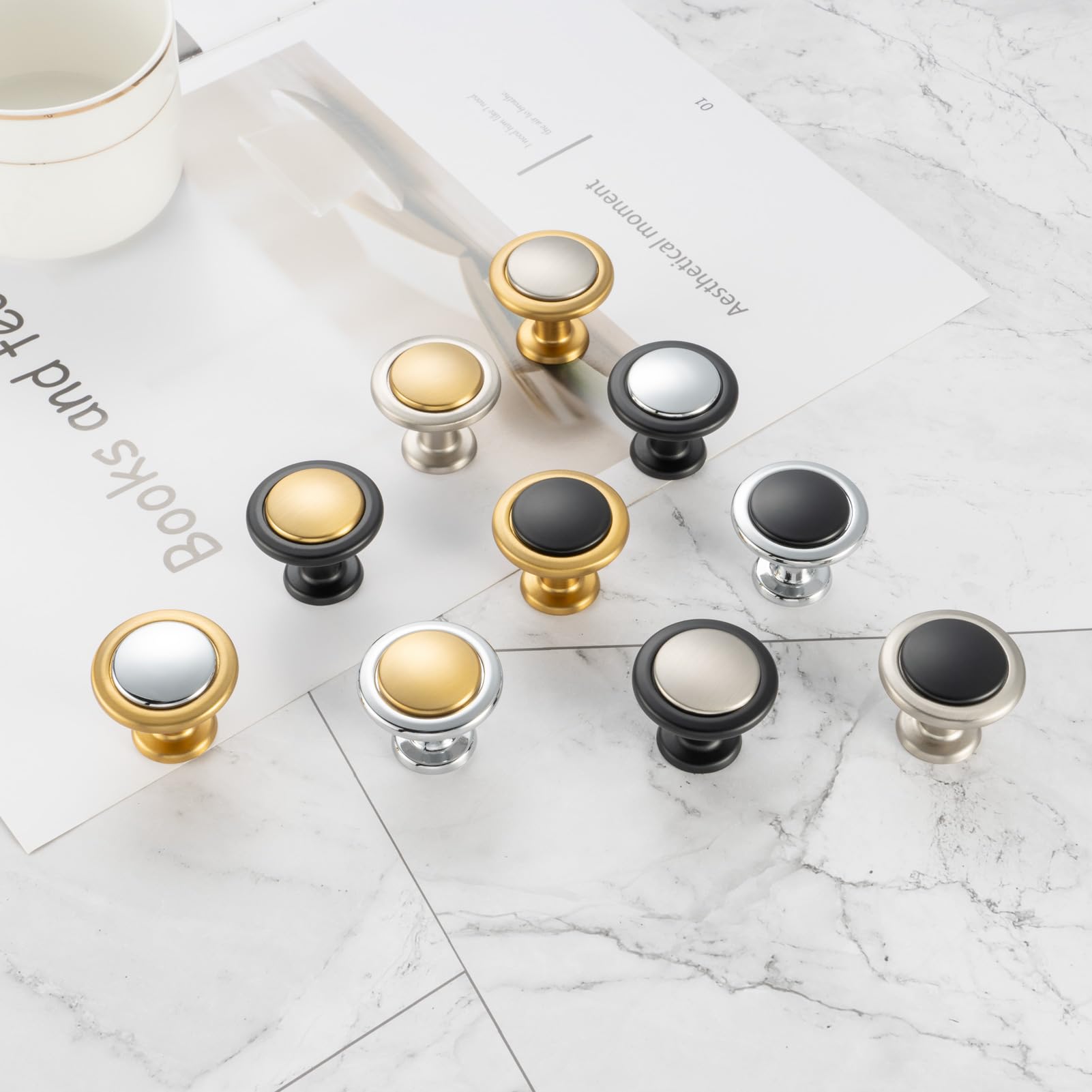 KOOFIZO brushed gold nickel pulls elevate cabinets and dressers