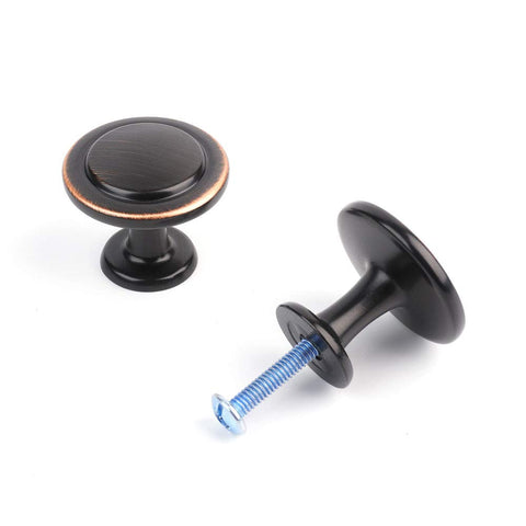 KOOFIZO bronze round cabinet knob ideal for kitchens and bathrooms.