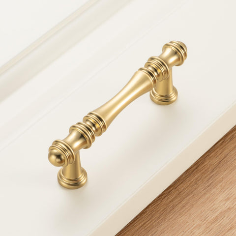 KOOFIZO soft-rounded brushed gold handles reduce snag risks and protect fabrics.