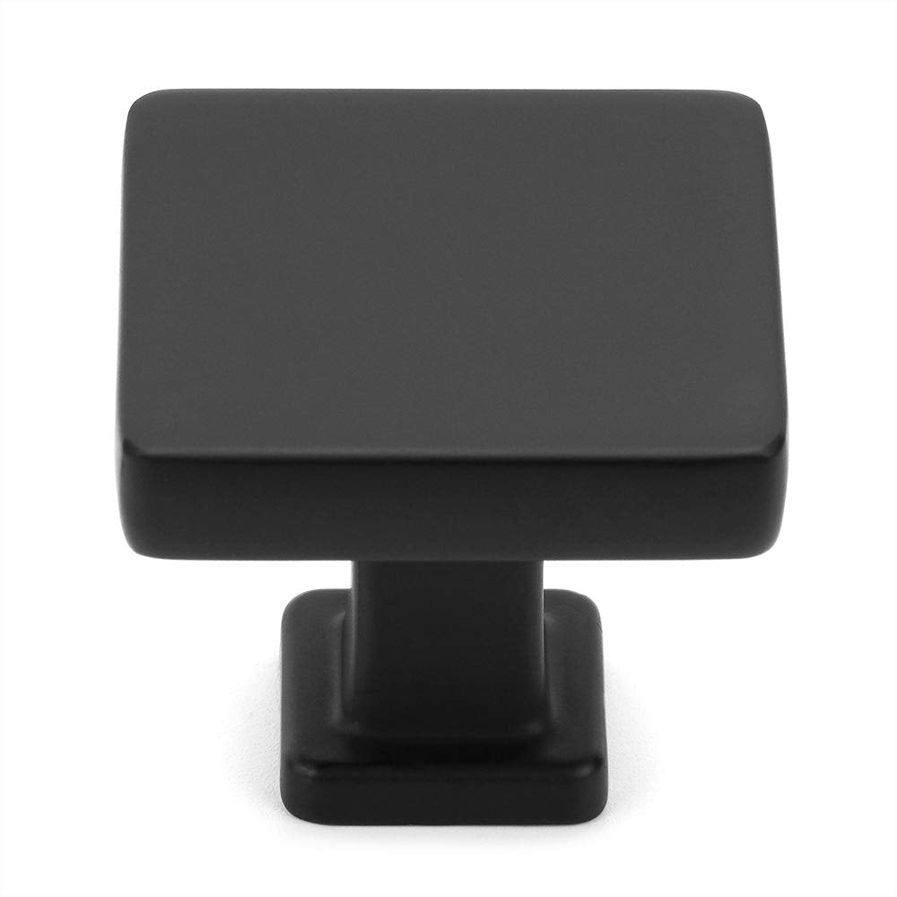 KOOFIZO square black cabinet knobs set for durable kitchen and furniture upgrades.