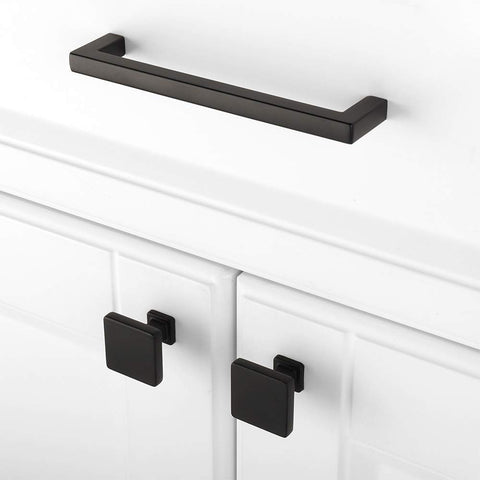 KOOFIZO square cabinet pulls with 25mm and 38mm screws for easy universal installation.