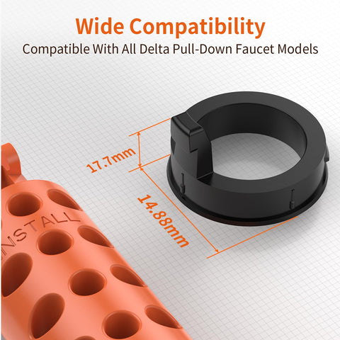Kooloba delta-kitchen-faucet-magnetic-contact displays reliable magnet-to-faucet alignment.