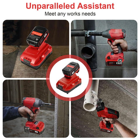 KOOMICY battery kit ready for on-site use with Milwaukee tools