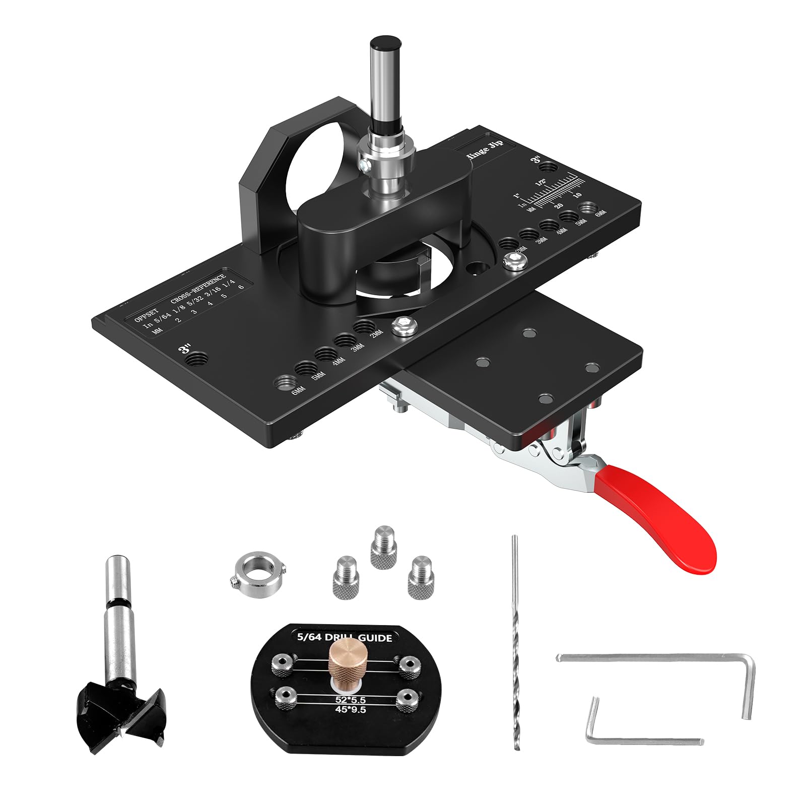 KOONE metal concealed hinge jig with quick clamp for precise hinge drilling