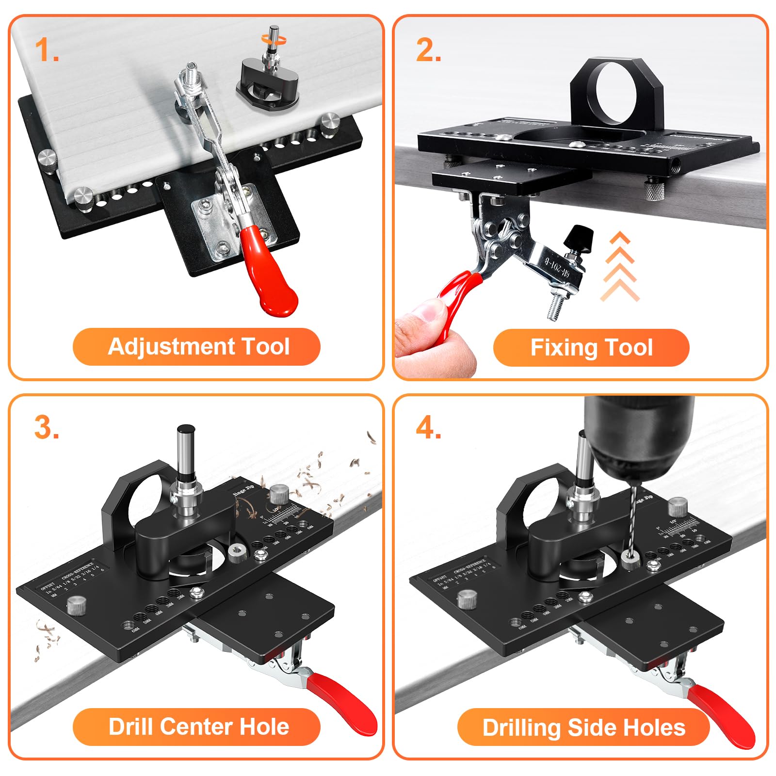 KOONE multifunctional shelf pin jig combined with hinge drilling functionality