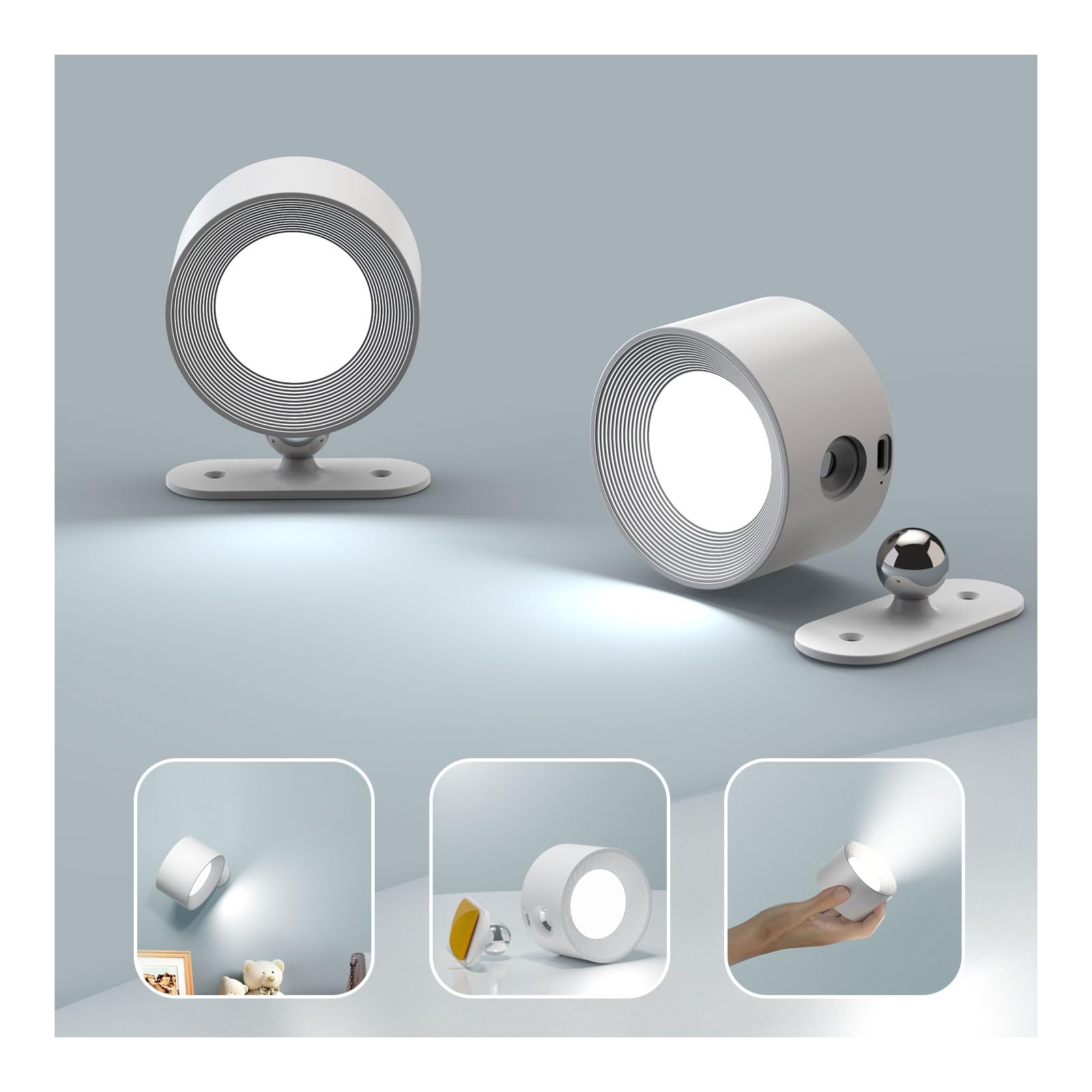 Koopala 2PACK LED wall lamp battery-powered cordless versatility for flexible lighting.