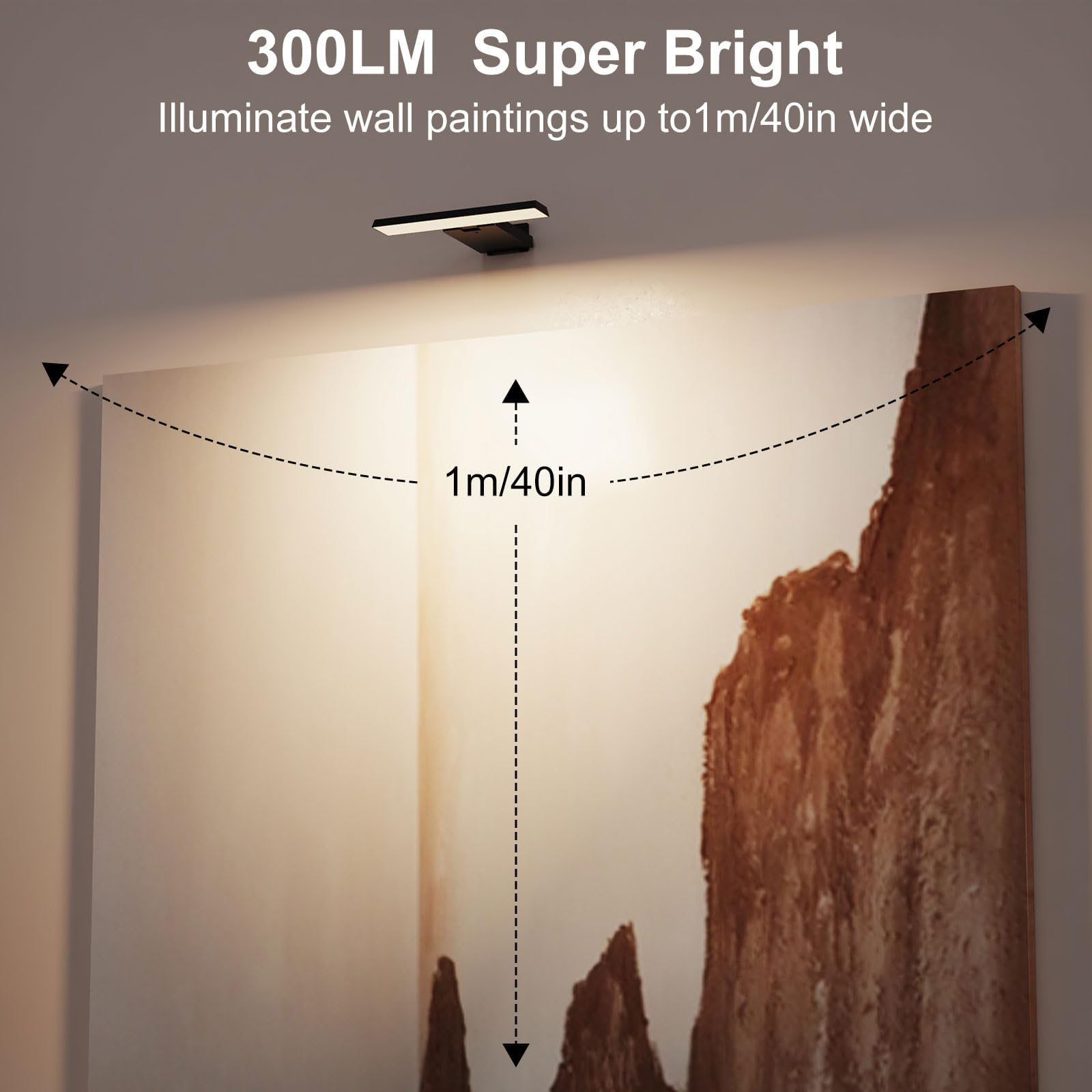 Koopala LED picture light highlights artwork with true colors under CRI≥95