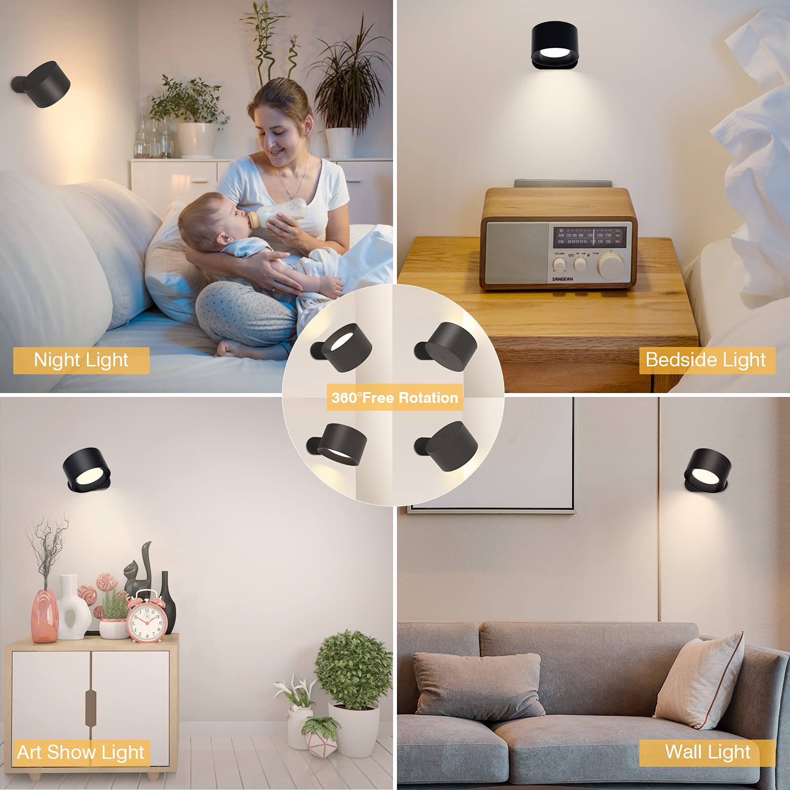 Koopala Nordic design wall light suits bedrooms, living rooms, and closets.