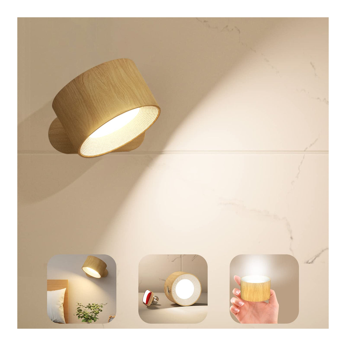 Koopala LED sconce with touch control for dimmable bedside lighting