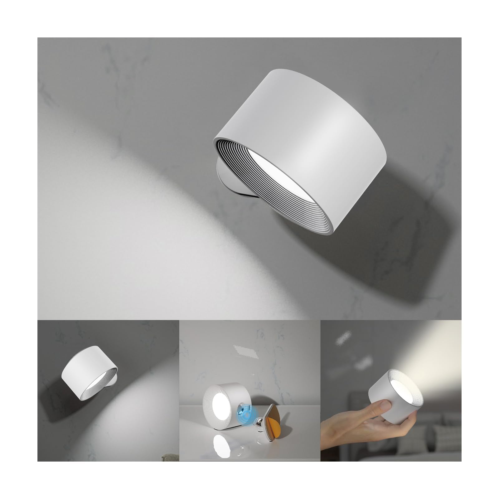 Koopala LED wall sconce with a 360-degree rotate magnetic ball for flexible lighting