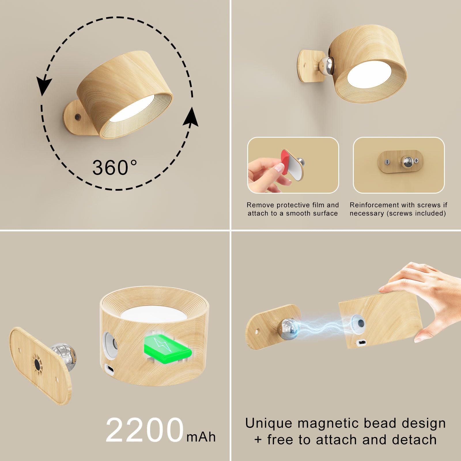 Koopala removable charging promotes flexible recharging away from outlets.