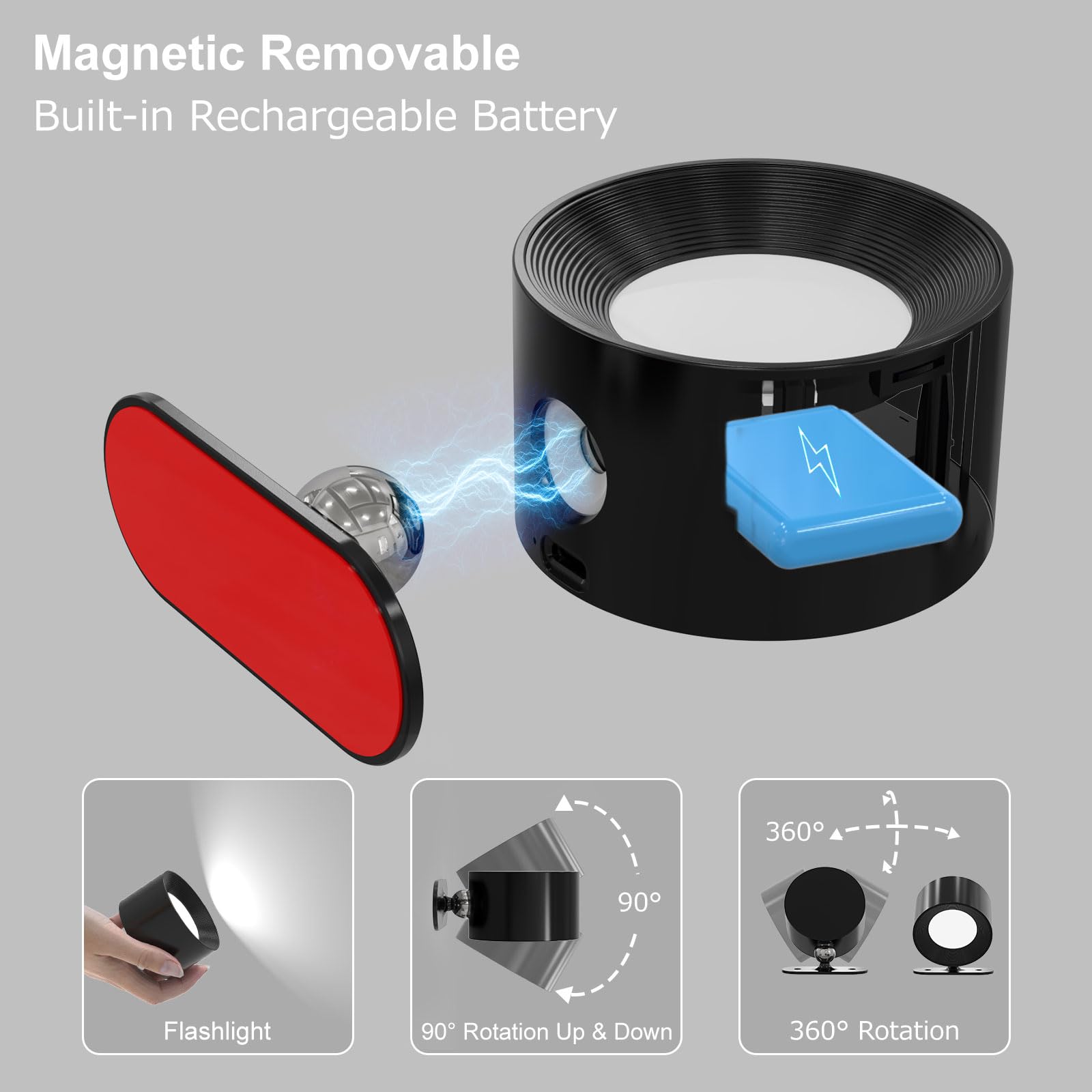 Koopala wall sconce demonstrating removable charging and cordless use