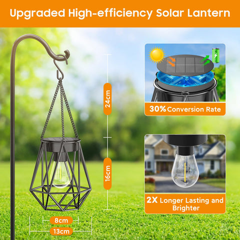 KOOPER diamond lantern brightening yard decor with weatherproof design