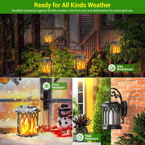 KOOPER auto on/off lanterns light at dusk for hands-free evenings.