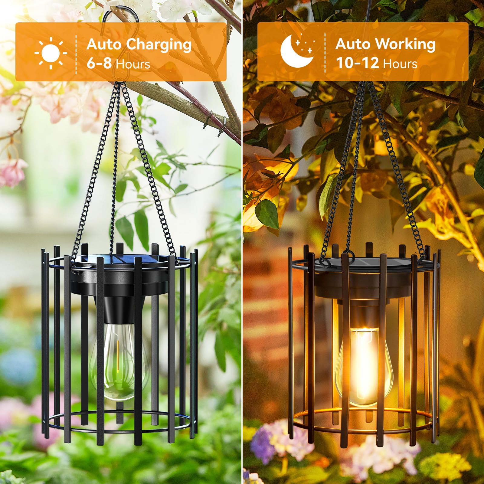 KOOPER solar lantern auto on off powered by solar panel.