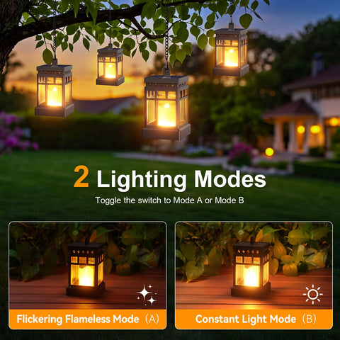 KOOPER solar lantern with flickering candle effect for warm patio ambiance