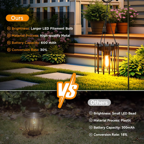 KOOPER solar lantern hanging design with sturdy chain.