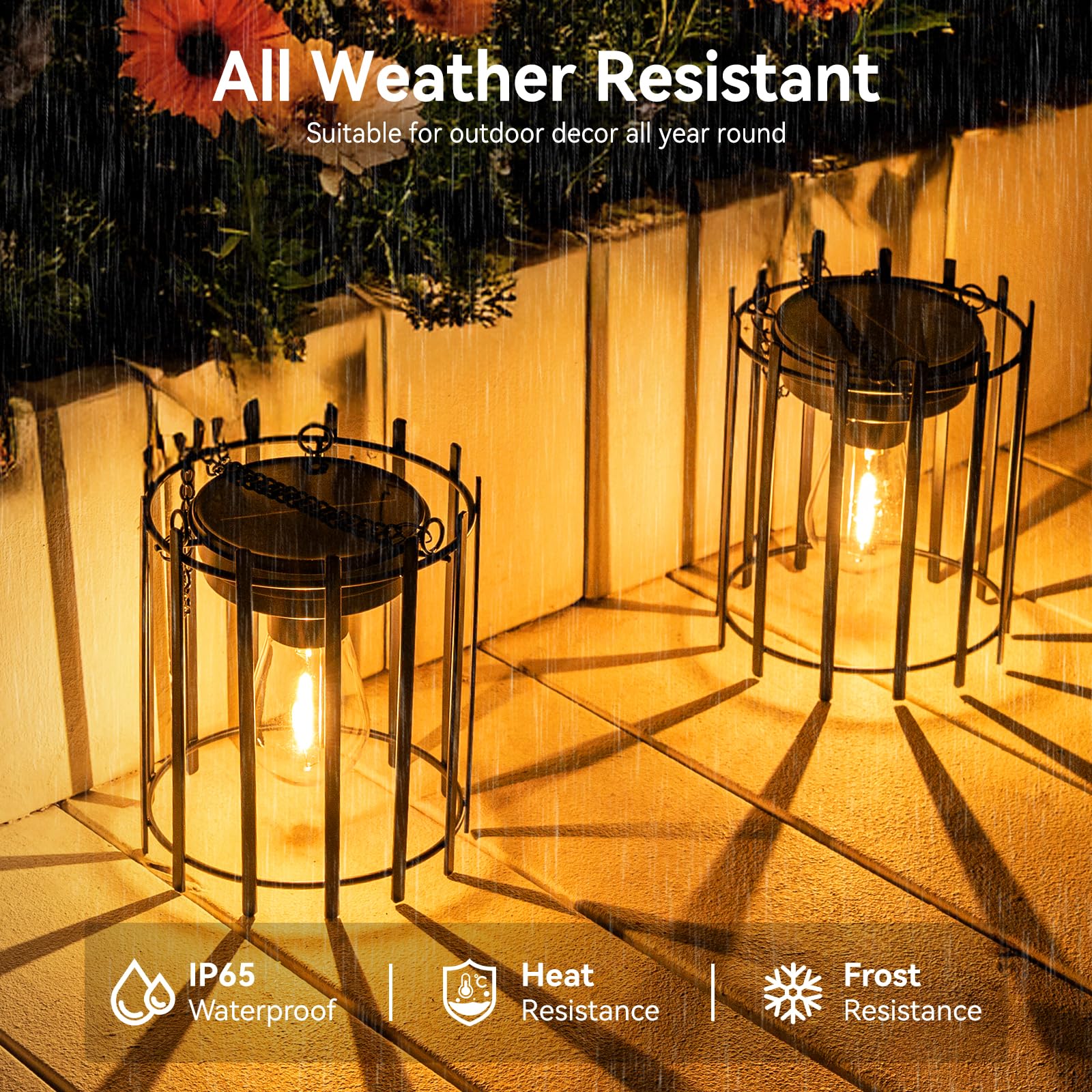 KOOPER solar lantern waterproof metal build withstands weather.