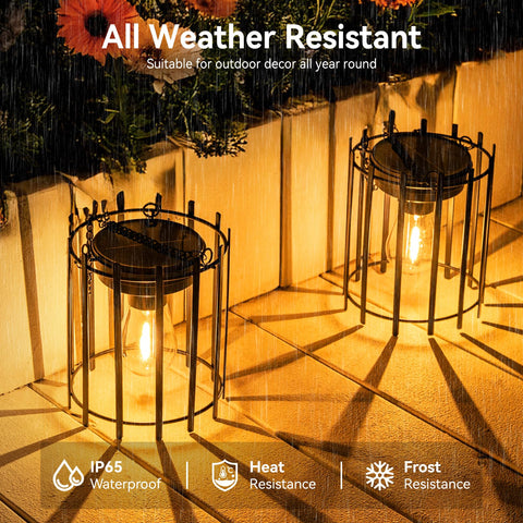 KOOPER solar lantern waterproof metal build withstands weather.
