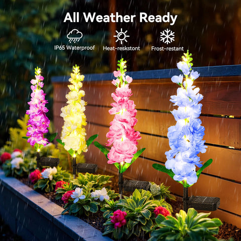 KOOPER delphinium purple solar light enhances yard decor with warm illumination