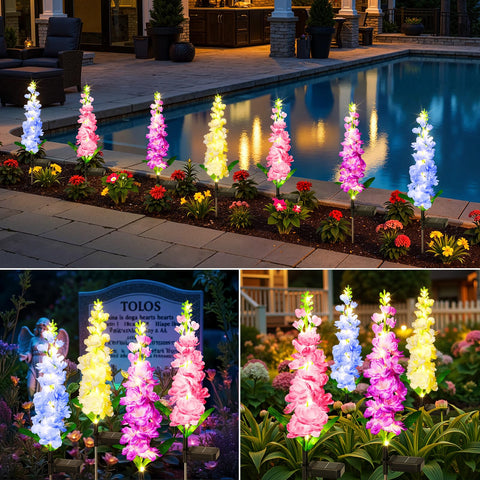 KOOPER yard-path illumination with four-pack blooms creates inviting exterior spaces