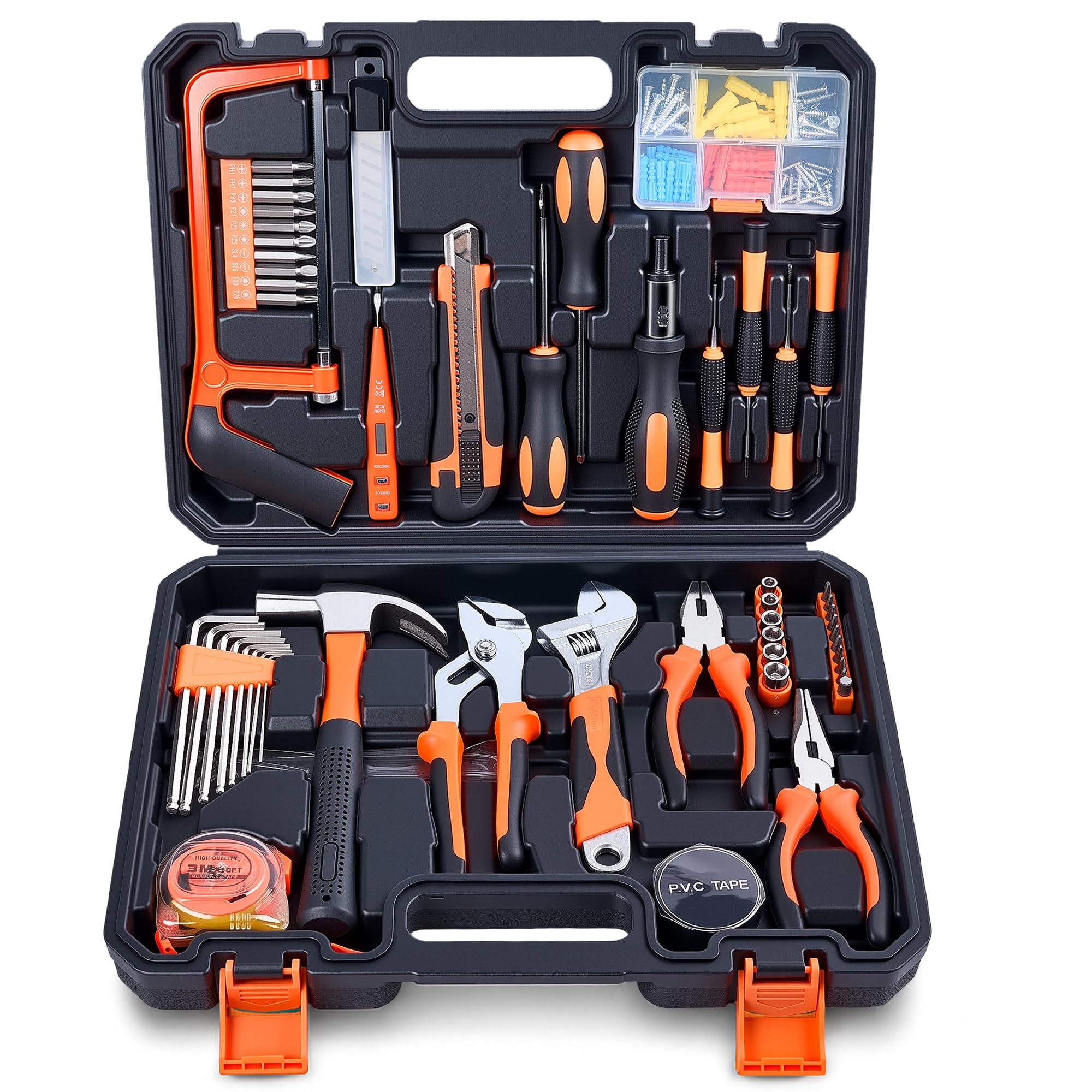 KOOPOOL 160-piece tool set with hammer and wrench for versatile home repairs.