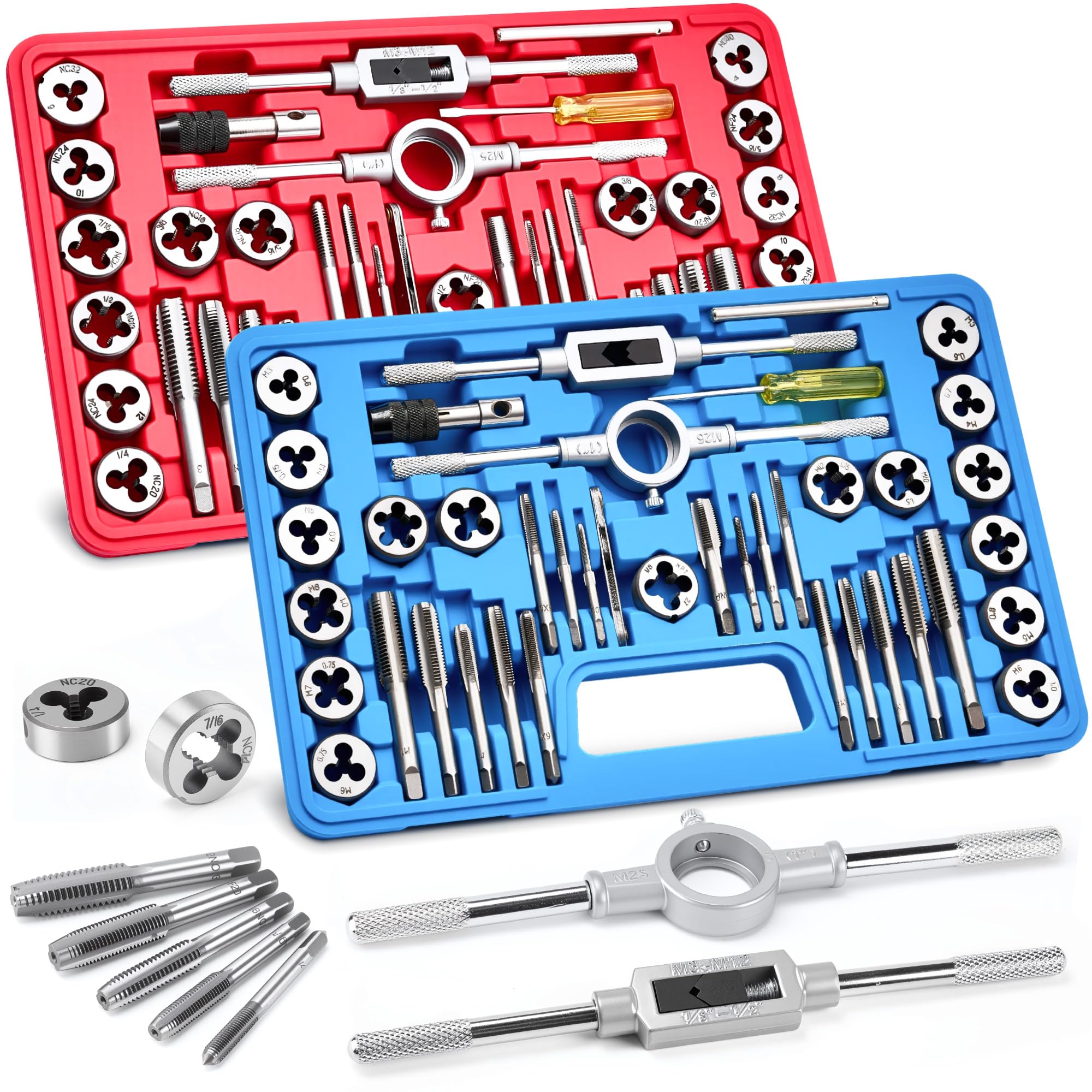 KOOPOOL 80-piece tap and die set in case for versatile threading projects
