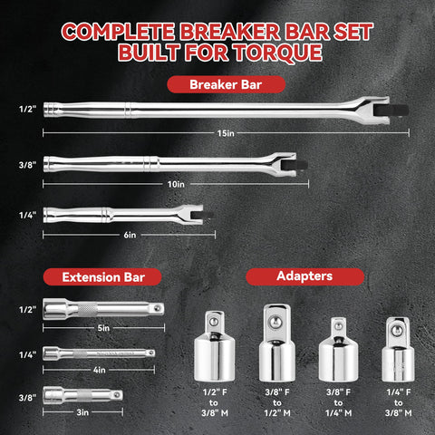 KOOPOOL 1/2-inch breaker bar head for high-torque fasteners in machinery.