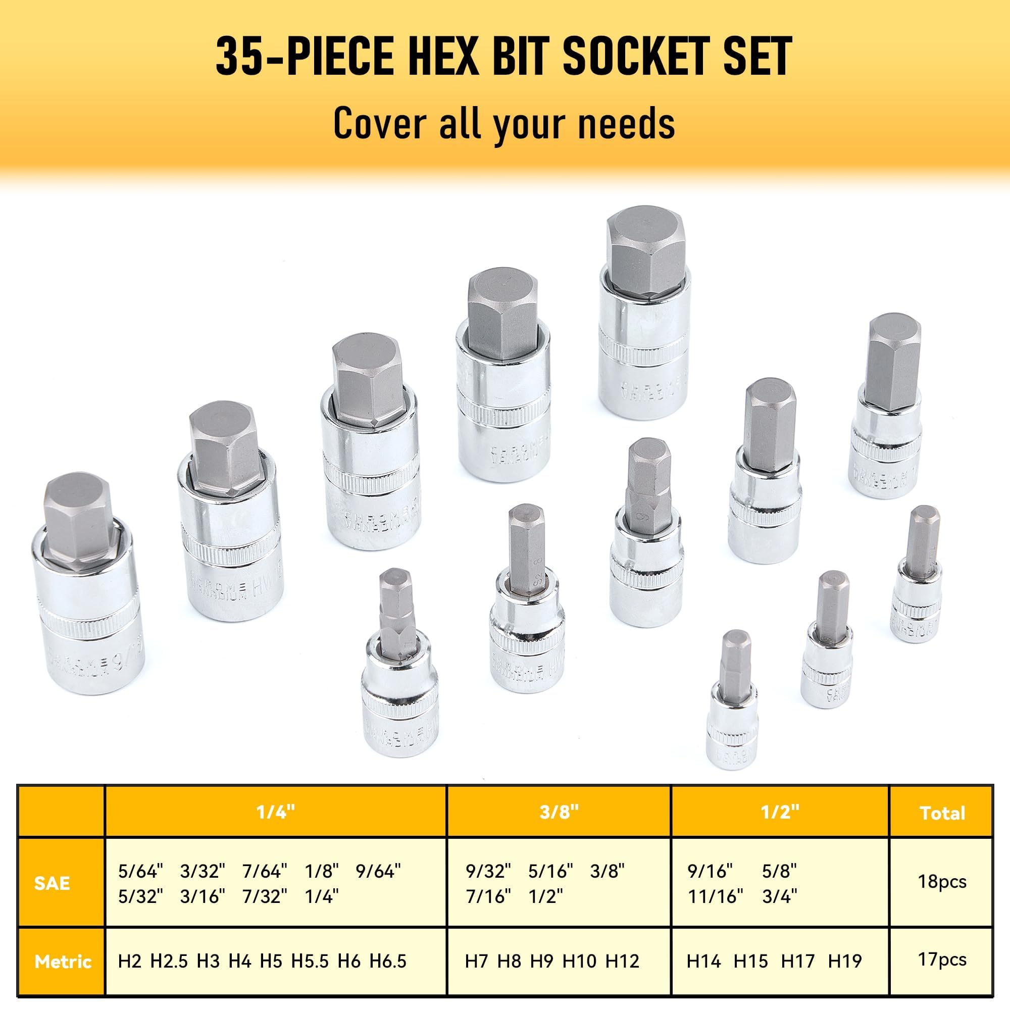 KOOPOOL chrome-plated sockets with corrosion protection