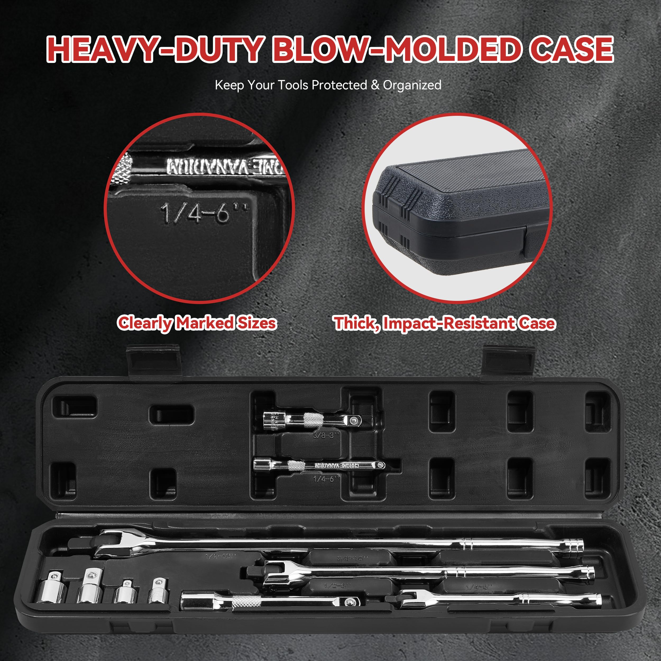 KOOPOOL extension bar 3/8-inch, 3-inch length helps reach tight areas.
