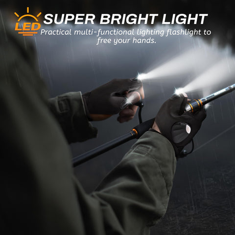 KOOPOOL LED Gloves during night run for safer visibility.