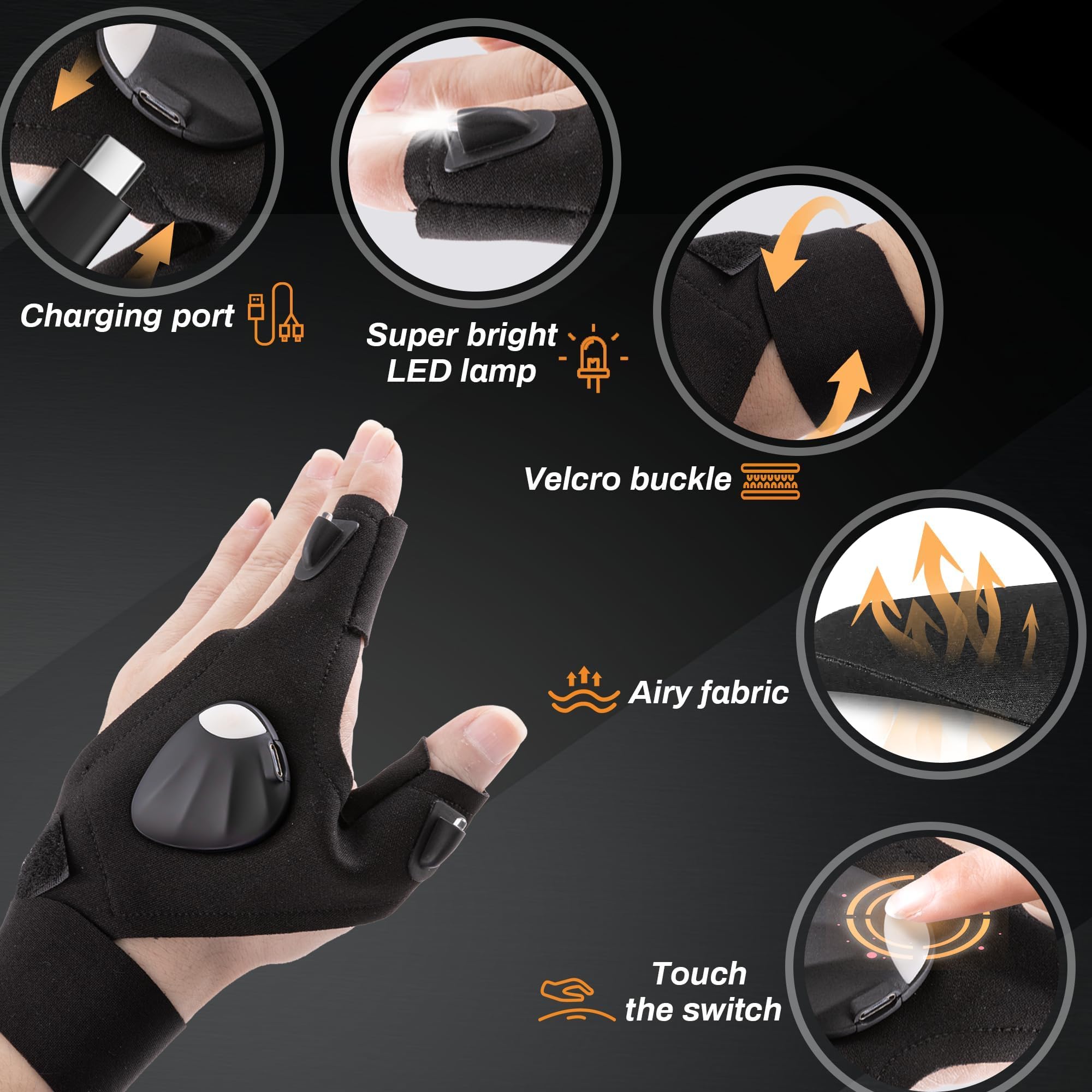 KOOPOOL LED Gloves packaging and gift-ready presentation.