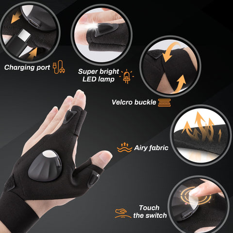 KOOPOOL LED Gloves packaging and gift-ready presentation.