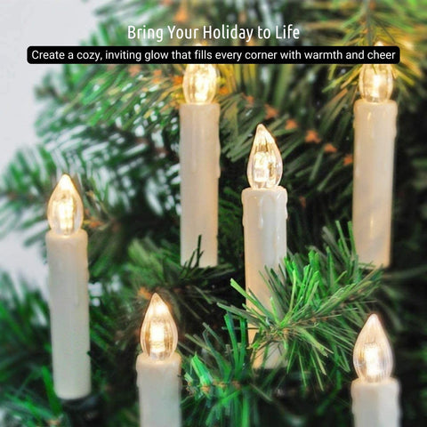 koopower 30 LED candles close-up showing lifelike flame detail for cozy ambience