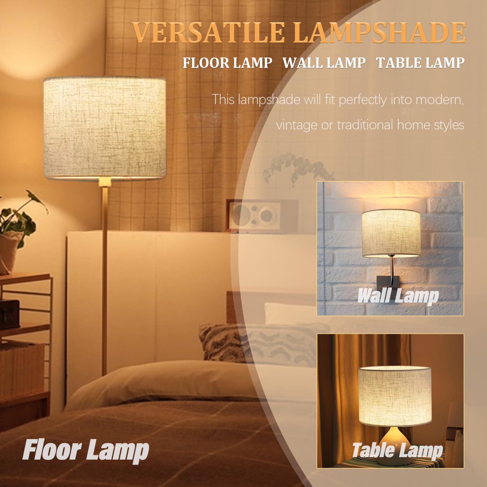 Koorle beige drum lampshade, modern design to elevate decor.