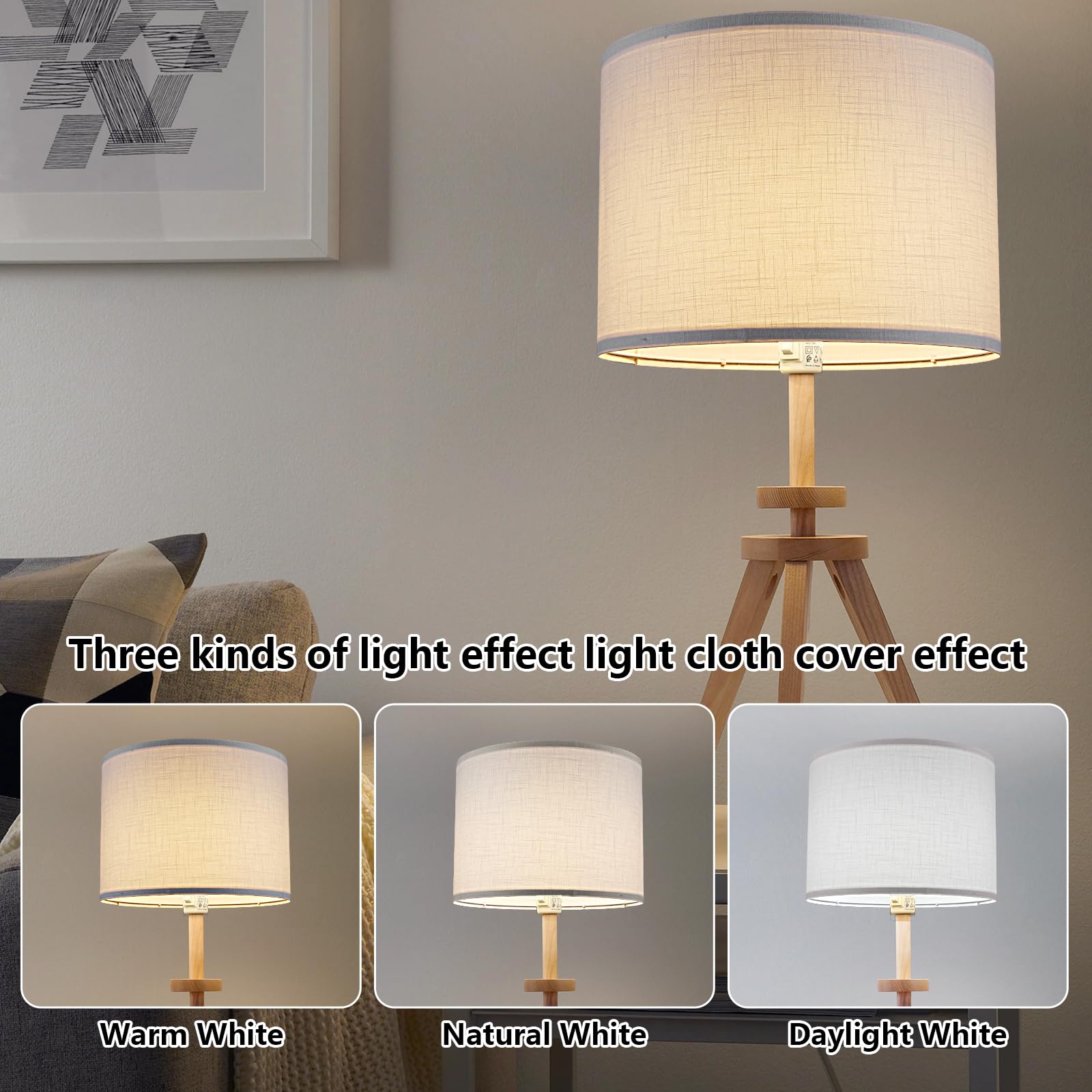 Koorle drum lamp shades 2-pack white 13in top 13in bottom 10in high