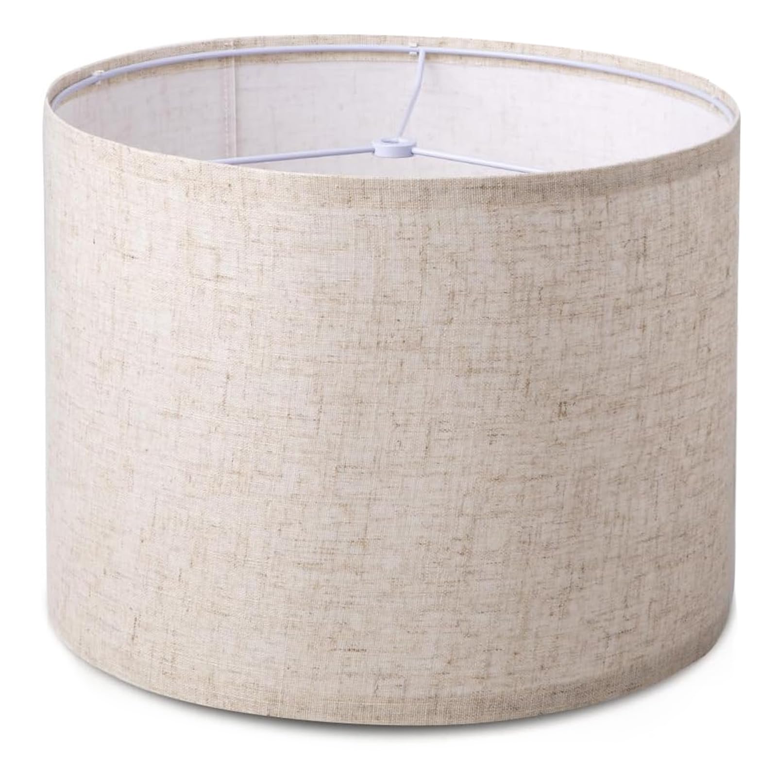 Koorle drum lamp shade for table lamps in beige fabric, soft light and elegant glow.