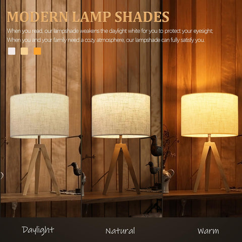 Koorle beige fabric drum lampshade, stylish lighting for any room.