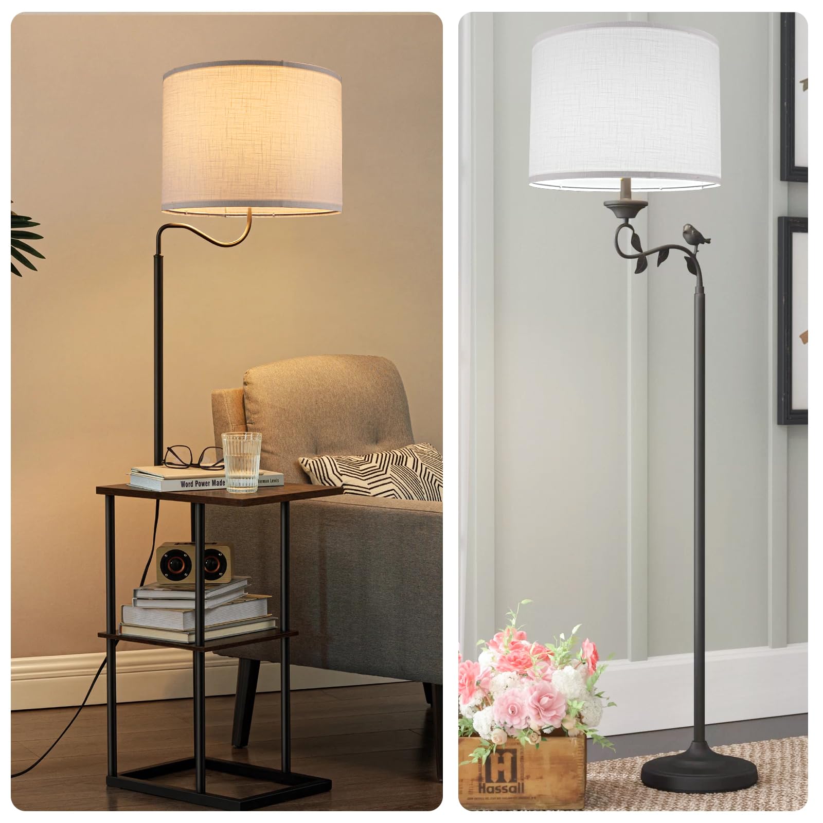 Koorle white drum lampshade collection for 13in top 13in bottom fit