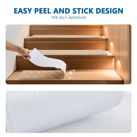 KOOTETA polyester surface feels soft yet durable for comfortable stairs.