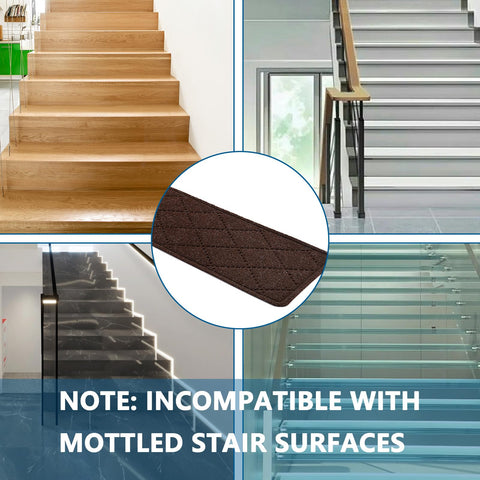KOOTETA 7-pack brown mats cover multiple stairs with consistent grip