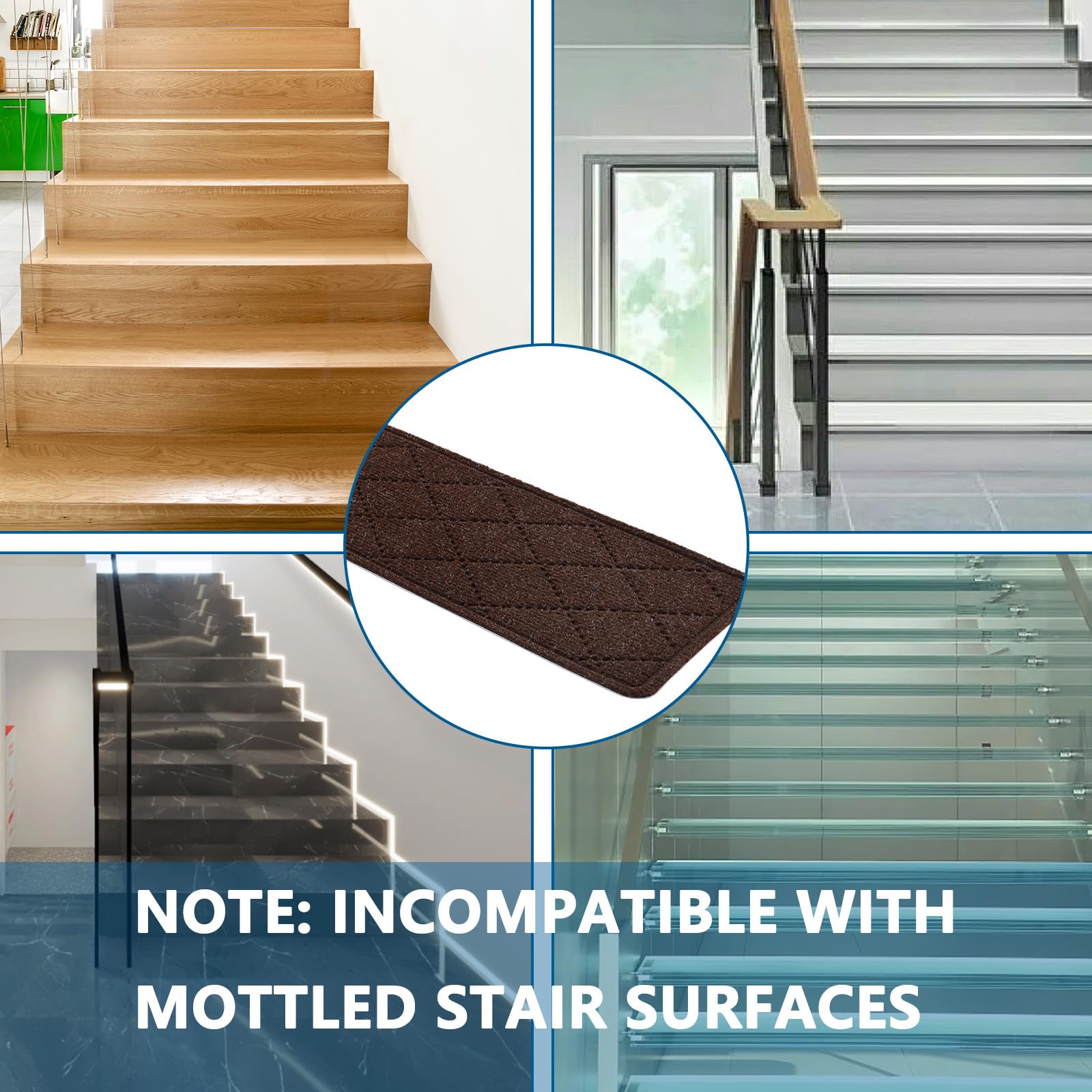 KOOTETA stair treads brown color option blends with home décor