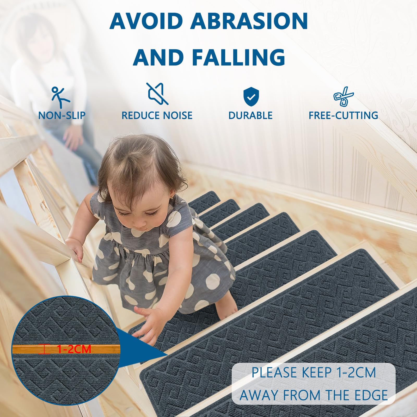 Installation of KOOTETA stair treads in five minutes on wooden stairs